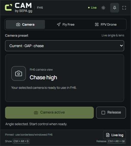 Stream Panel in CAM by SEPA.gg, using demo data